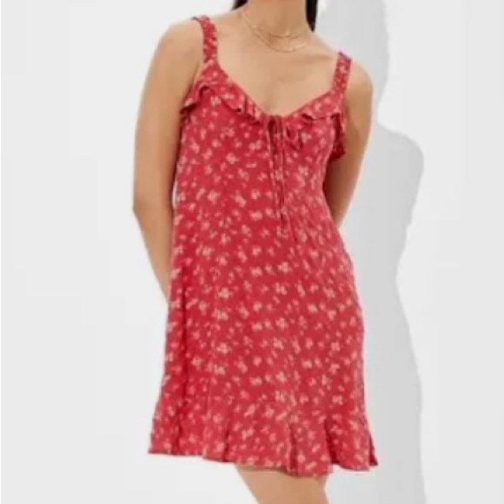 American Eagle Red Floral Dress